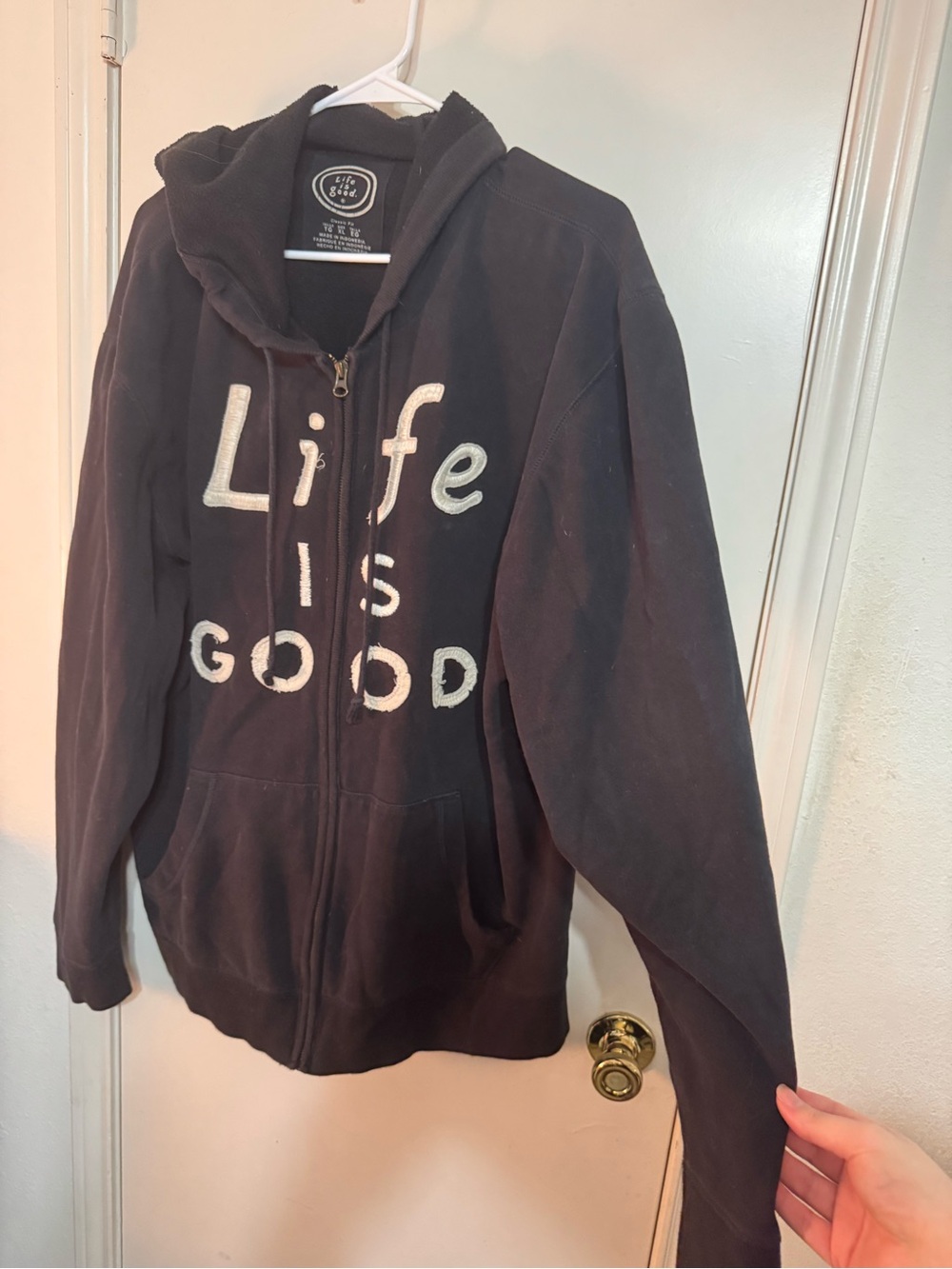 Life Is Good Women's Black Zip Hoodie XL